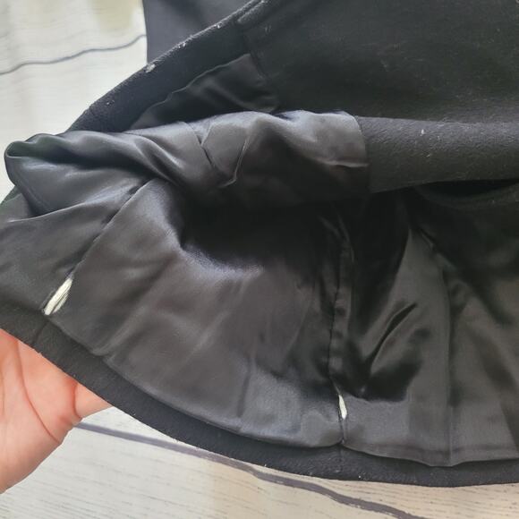 J. Crew Size est 6 Women's Black Double Breasted Short Length Gray Wool Pea Coat - Picture 10 of 10